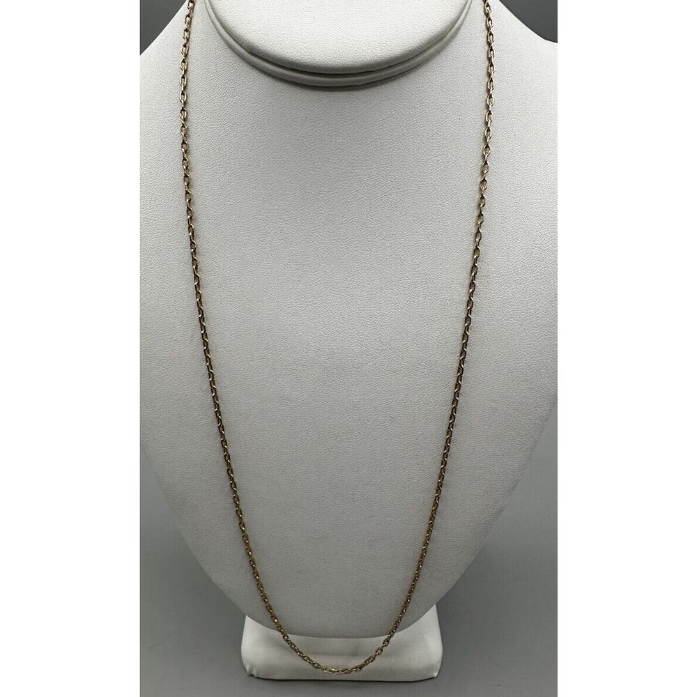 Jewelry Necklace Chain Link Gold Tone 25 Inches Spring Ring Closure